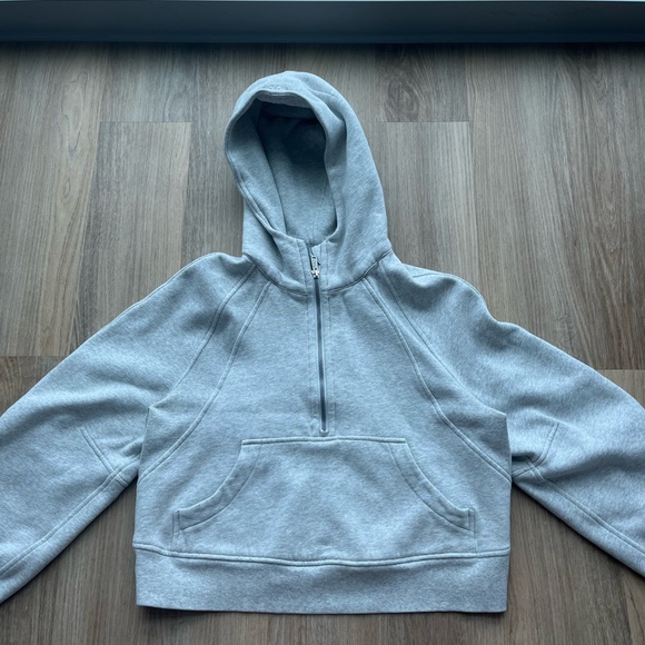 lululemon athletica Tops - Lululemon Scuba Oversized Half-Zip Hoodie - Heathered Core Ultra Light Grey